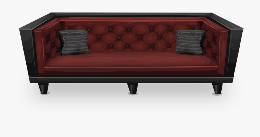 Couch Sofa Furniture Seating Seat Red Pillows - Background Tempat Duduk Png, Transparent Clipart
