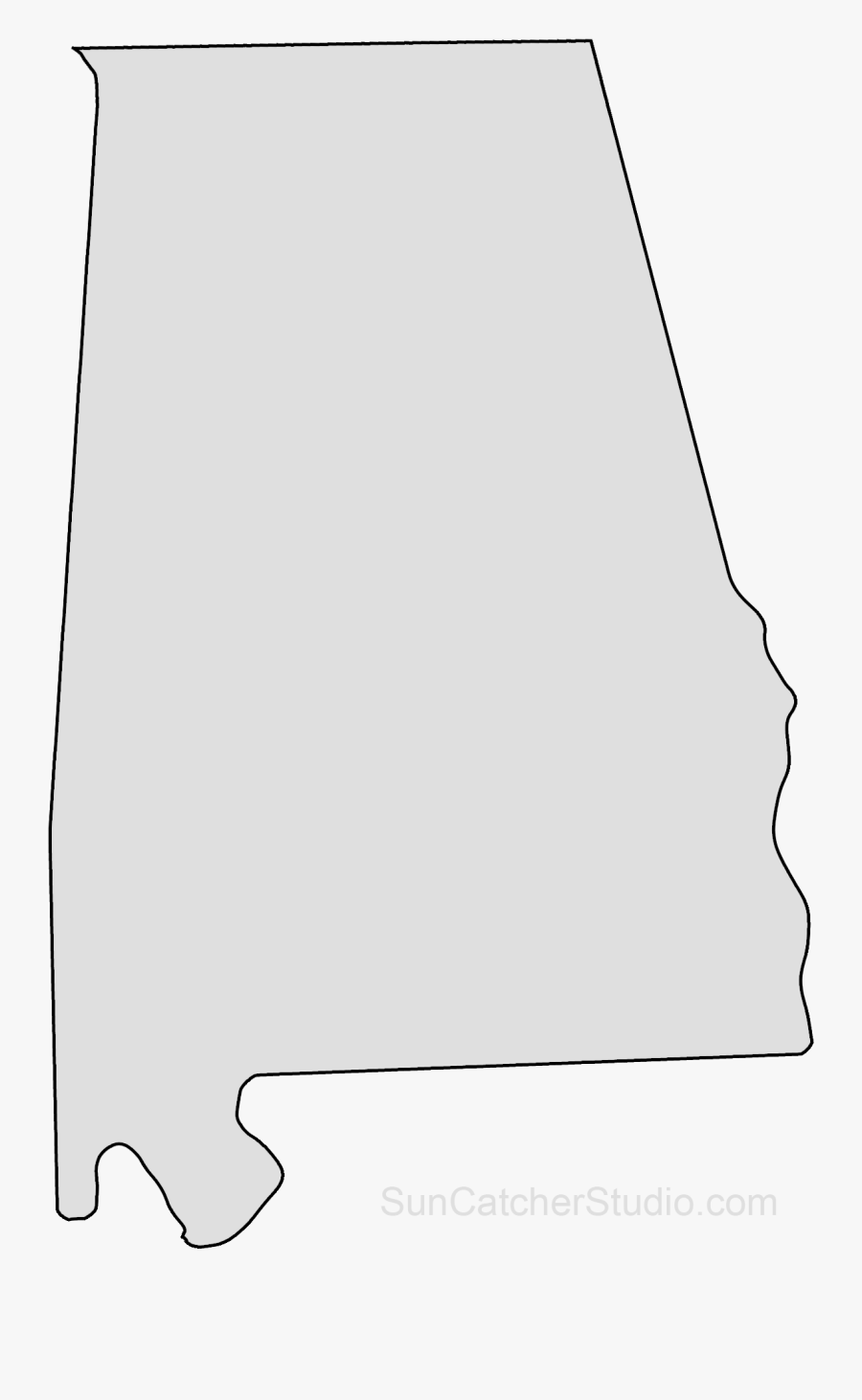 Clip Art Map Printable Shape Stencil - Shape Of State Of Alabama, Transparent Clipart