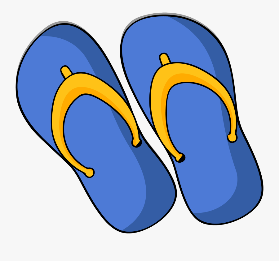 Flip Flops Clipart Yellow Slipper - Transparent Background Slippers Clipart, Transparent Clipart