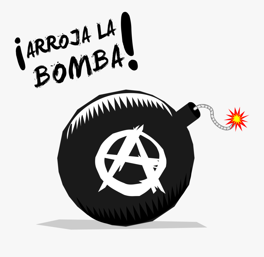 Transparent Bomb Clipart Black And White - Anarchy Symbol On A Bomb, Transparent Clipart