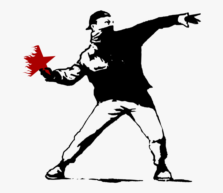 Human Behavior,performing Arts,silhouette - Man Throwing Molotov Cocktail, Transparent Clipart