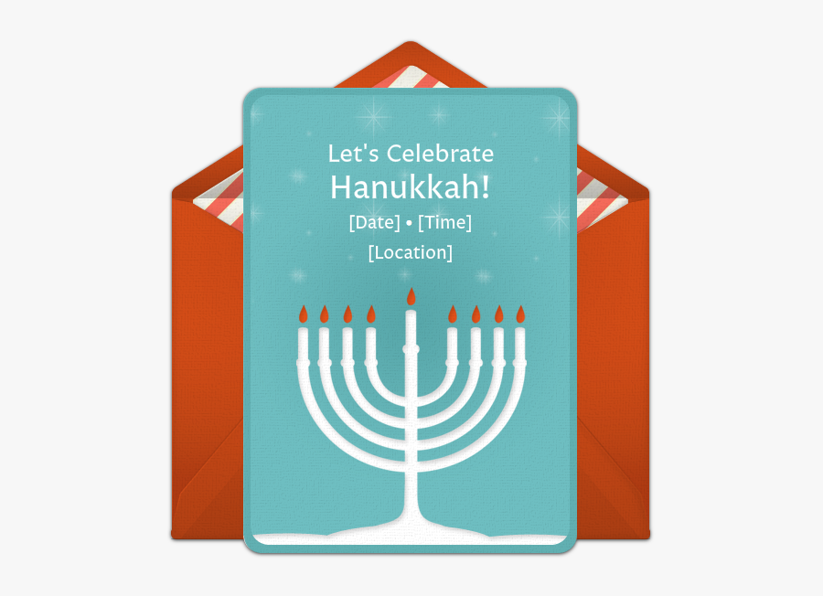 Free Chanukah Invitations - Greeting Card, Transparent Clipart