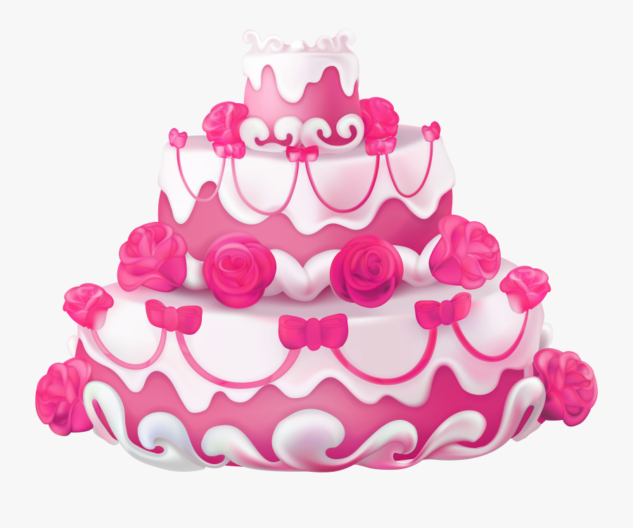 Pink Cake Clip Art At Clker - Cake Birthday Layer Png, Transparent Clipart
