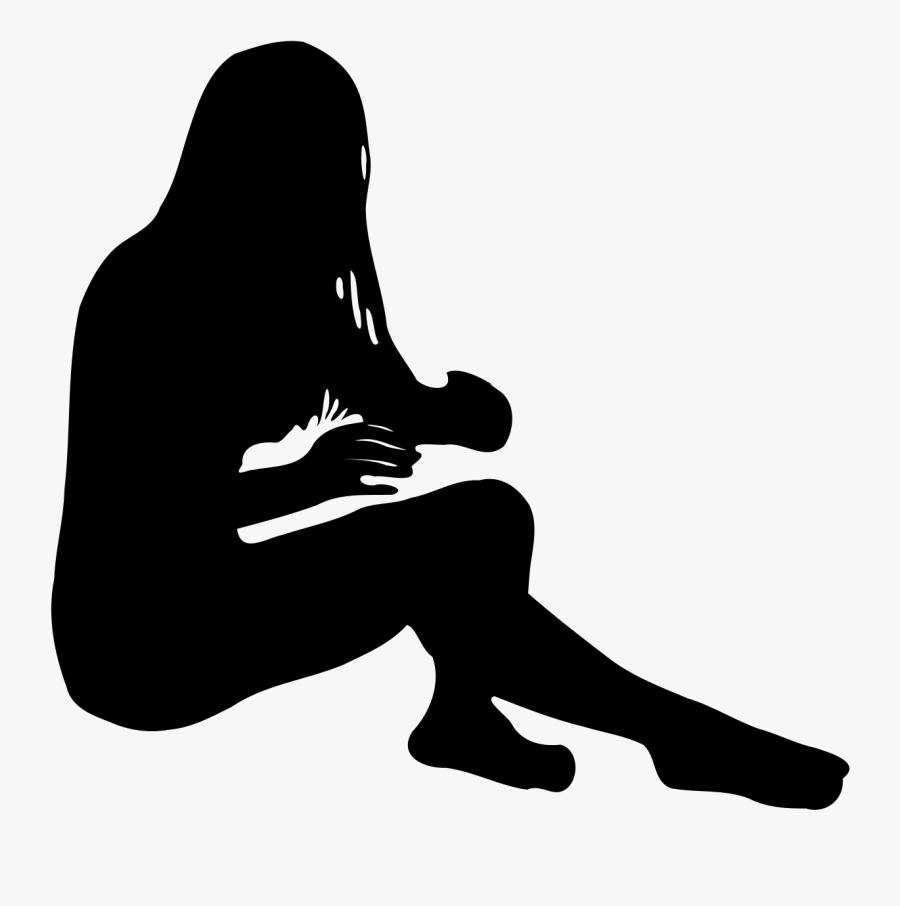 Woman Silhouette 42 - People Sitting Silhouette Png, Transparent Clipart