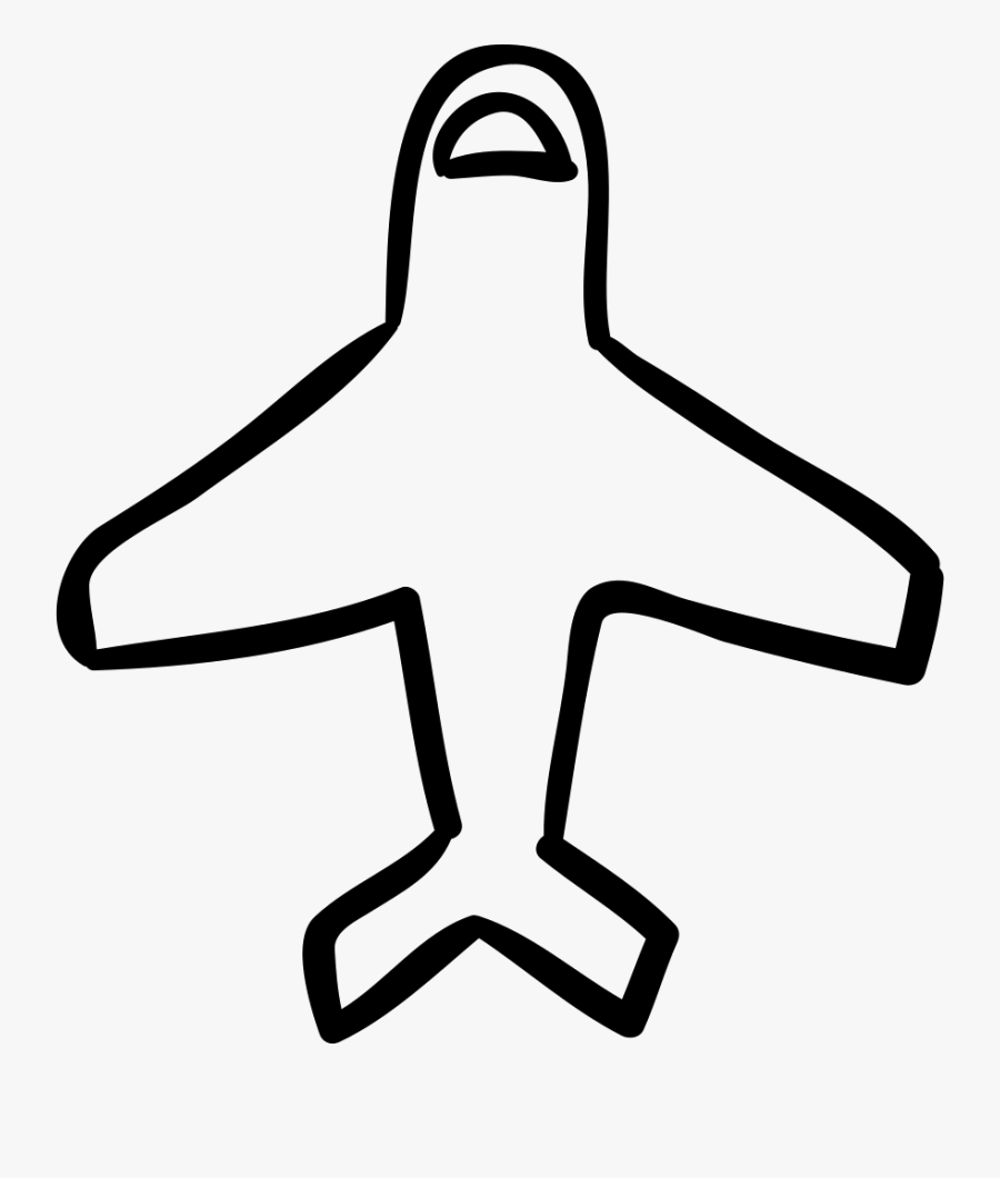 Airplane Outline Pointing Up Comments, Transparent Clipart