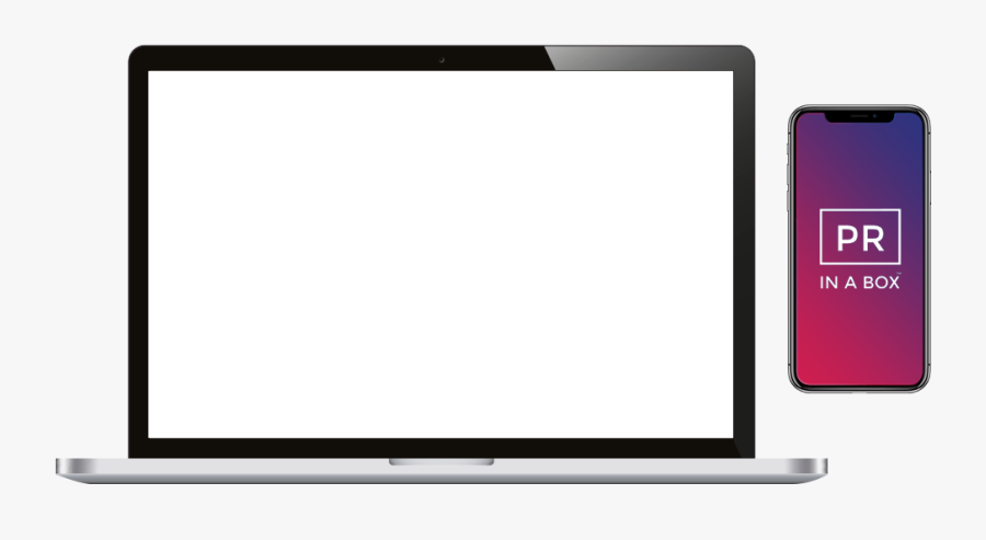Laptop And Phone Displaying Pr In A Box Dashboard - Display Device, Transparent Clipart