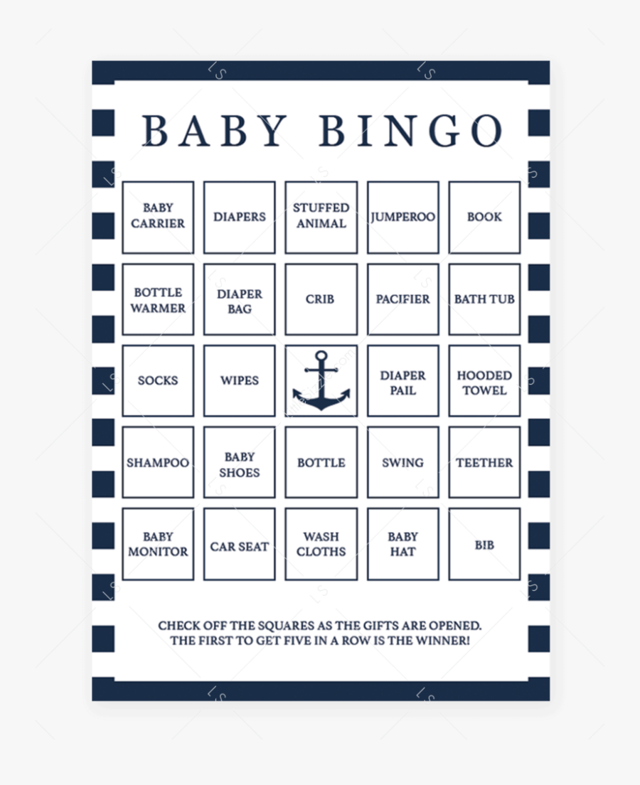 Bingo Card Png - Bingo Card Baby Shower, Transparent Clipart