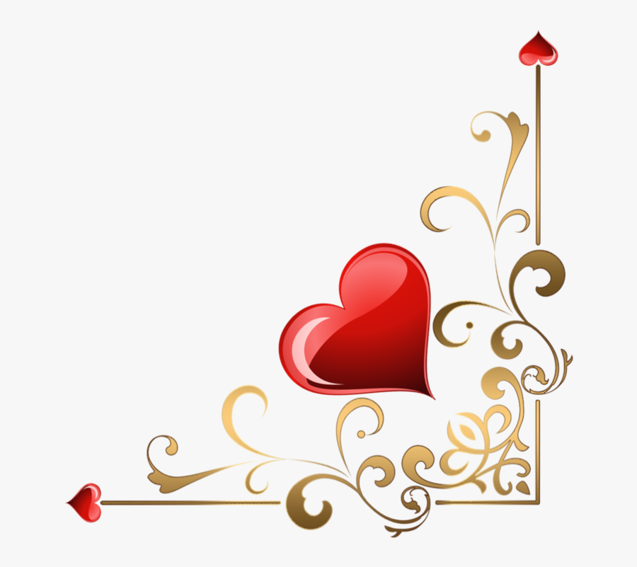 Hearts Corners Lz By - Heart Corner Border Png, Transparent Clipart
