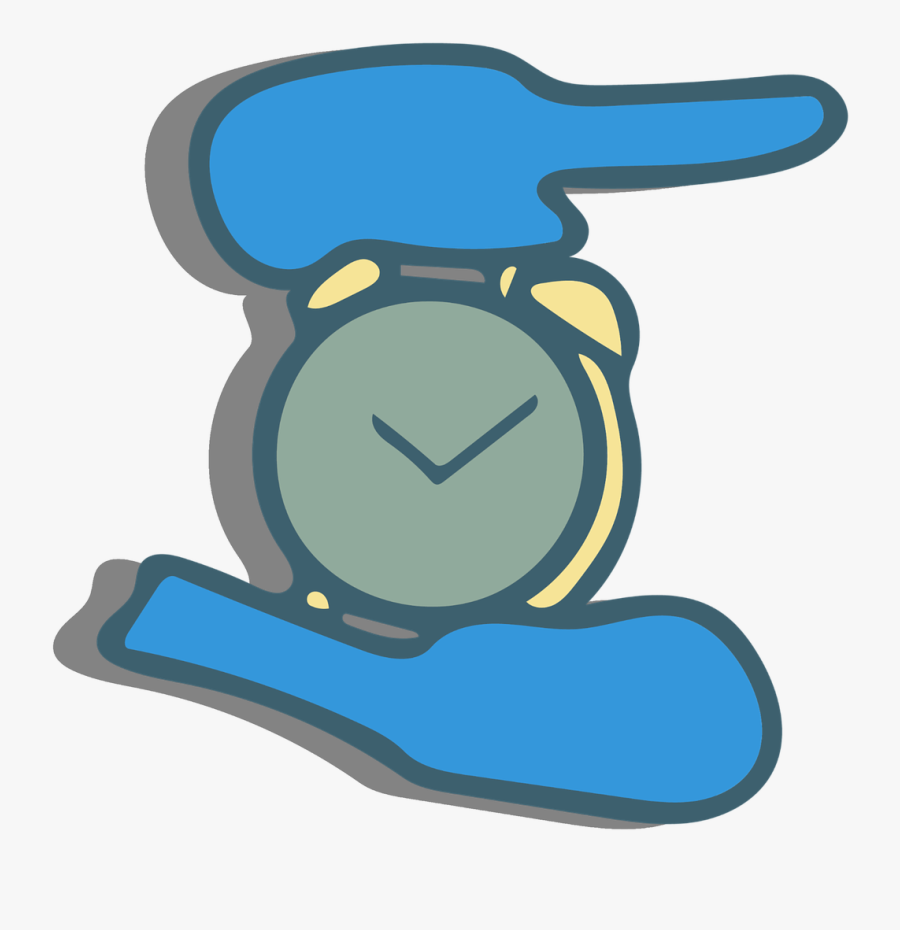 Clock Time Hold Free Picture - Cartoon, Transparent Clipart