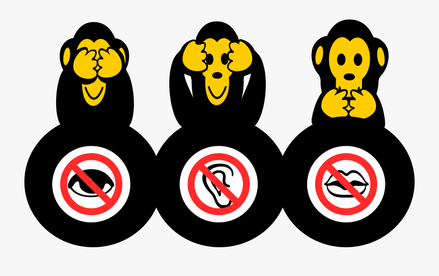Sticker Three Wise Monkeys Remix Smiley - Clip Art, Transparent Clipart