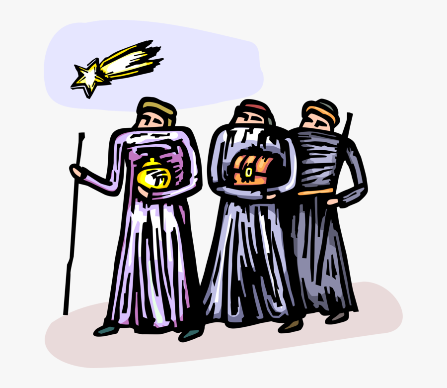 Vector Illustration Of Magi Three Wise Men Bearing, Transparent Clipart