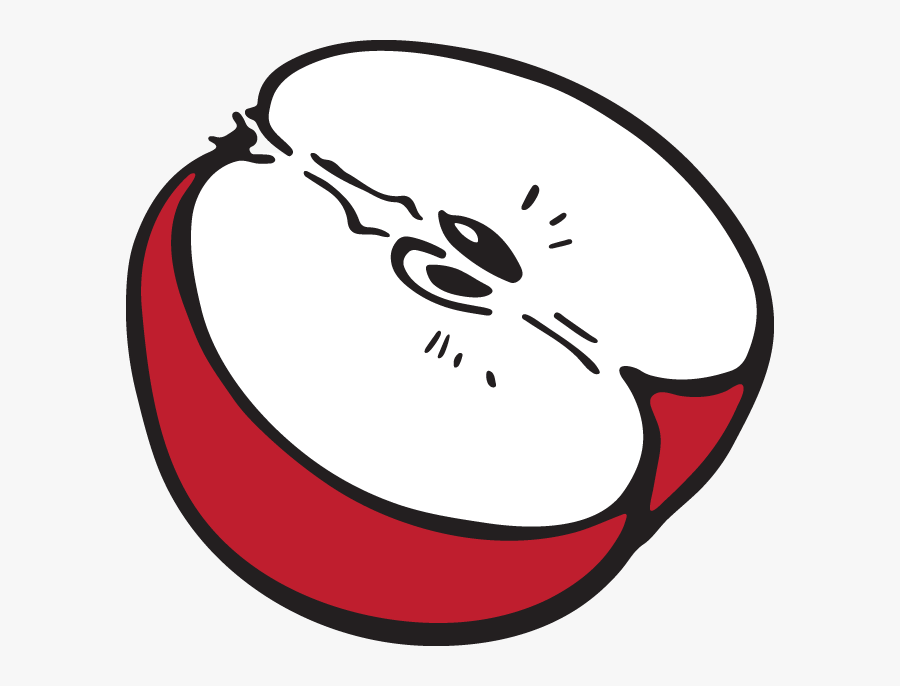 Half Apple Clipart Black And White, Transparent Clipart