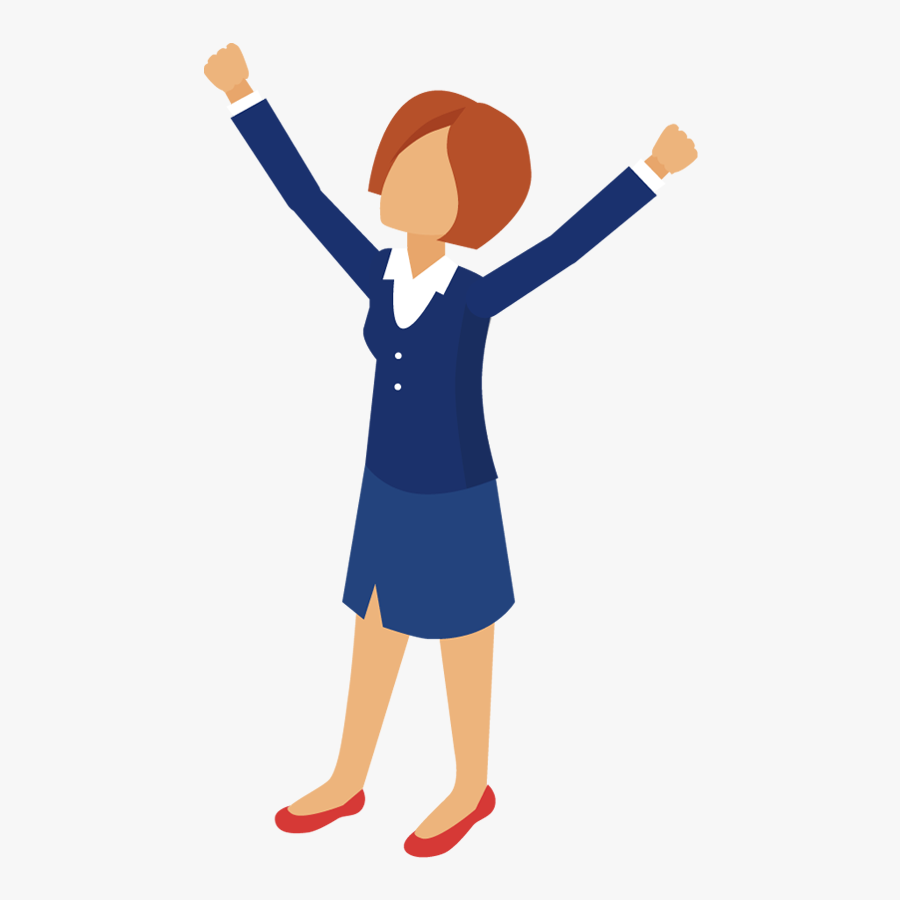 Clipart Person Business Woman - Woman Hands Up Clip Art , Free