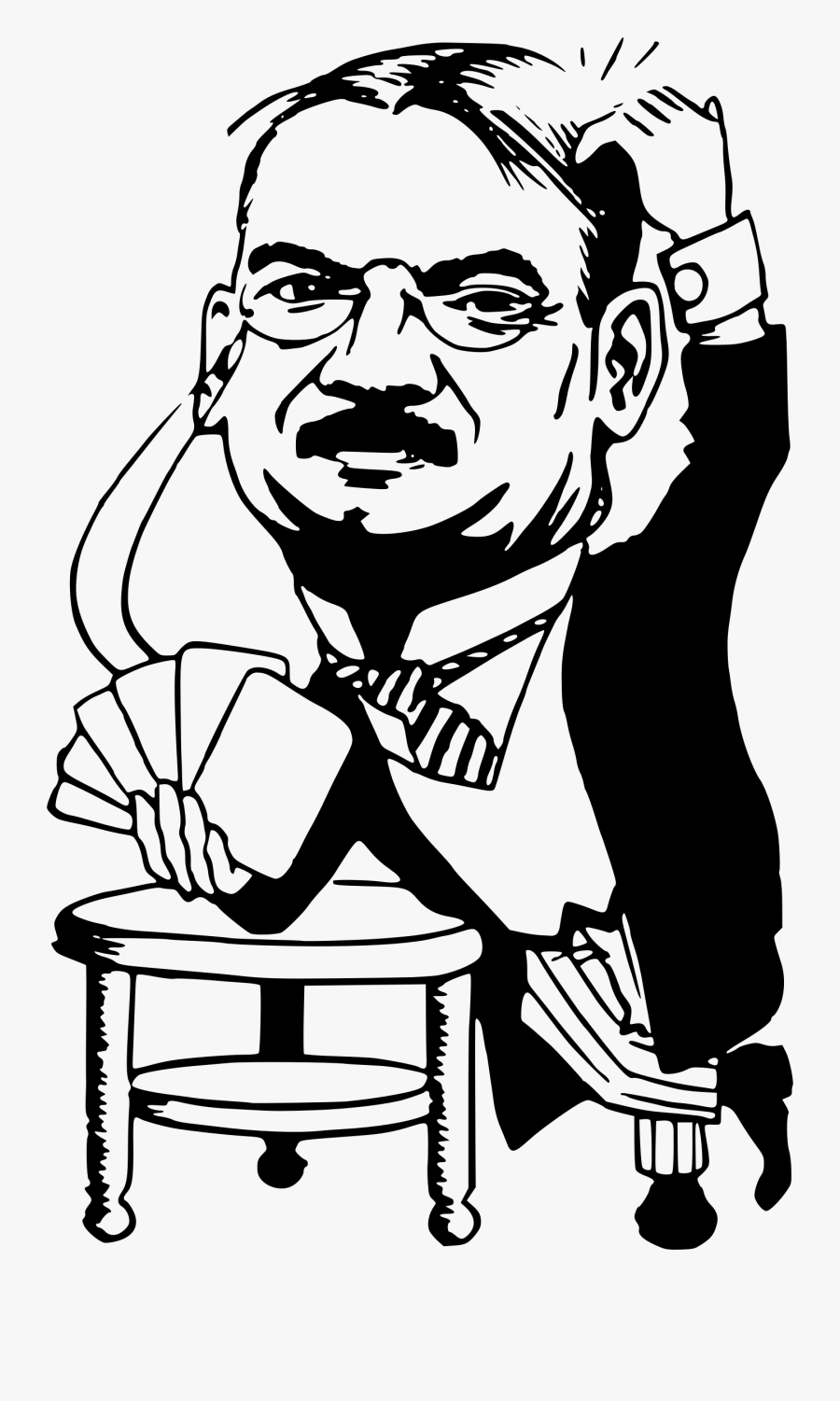 Man Holding Cards Big - Man Holding Cards Drawing, Transparent Clipart