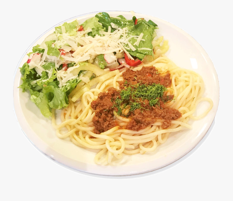 Pasta Png Images Free - Spaghetti Bolognese With Salad, Transparent Clipart