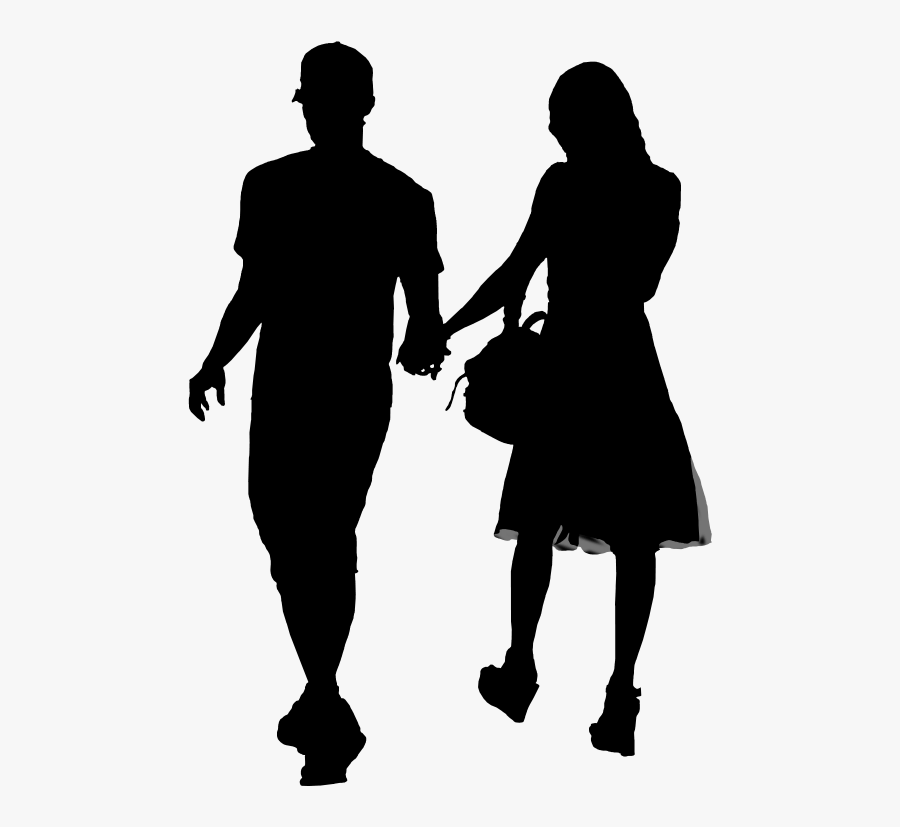 Clip Art Silhouette Girl Boy Image - Silhouette Girl And Boy Png, Transparent Clipart