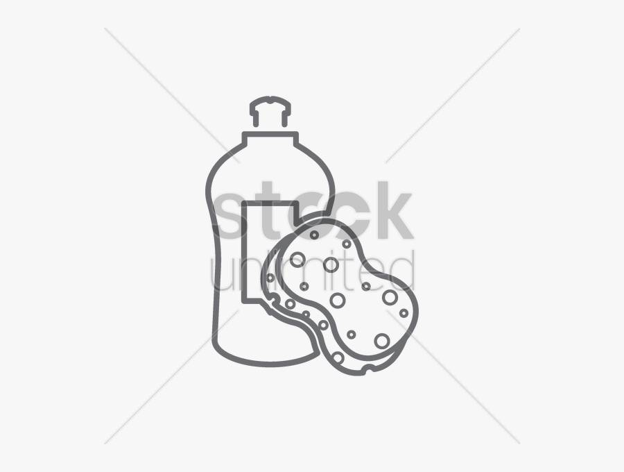Dishwasher Detergent With Sponge Vector Image - Detergents Drawing, Transparent Clipart