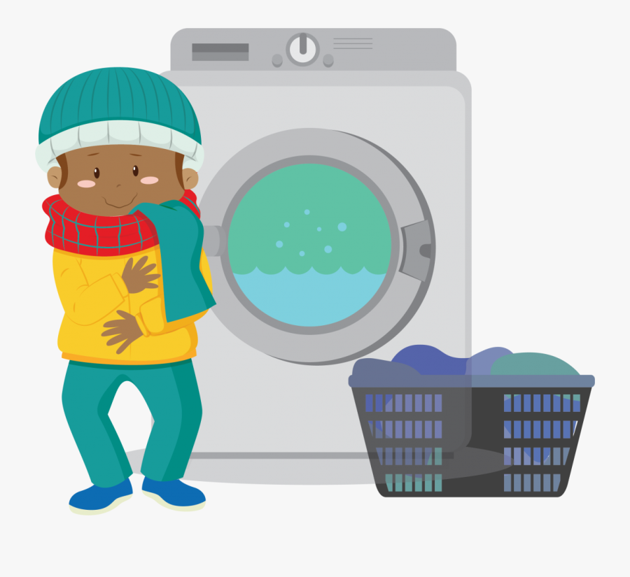 Illustration Of A Little Kid Next To A Washing Machine, - 男 イラスト 冬 フリー, Transparent Clipart