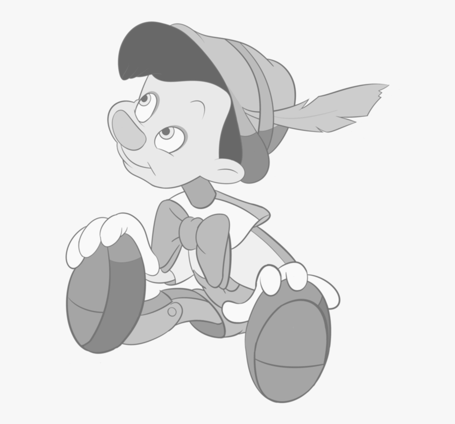 Pinocchio Black And White, Transparent Clipart