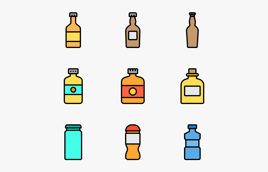 Bottle And Containers - 2d Illustration Bottle Png, Transparent Clipart