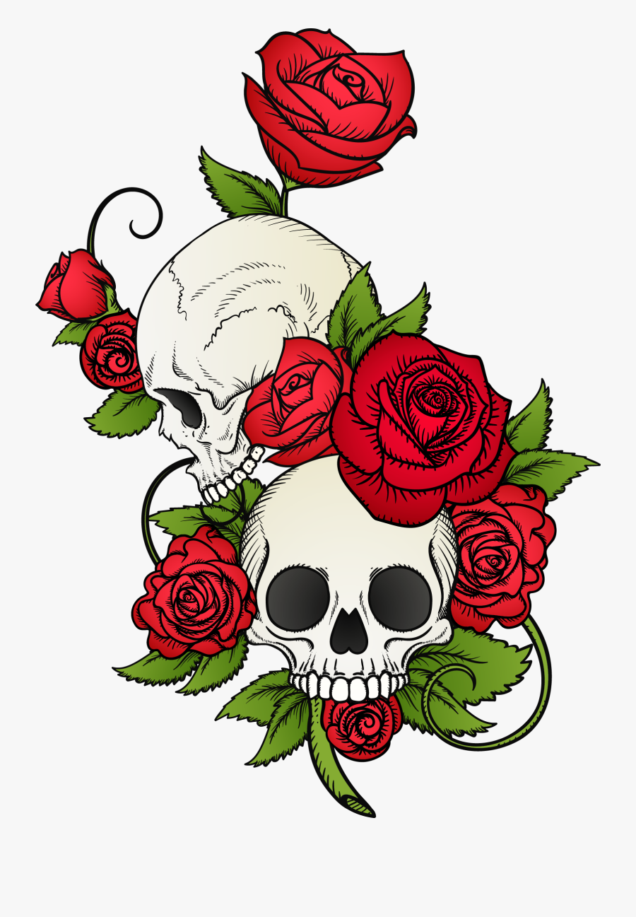 Skulls And Roses Drawings, Transparent Clipart