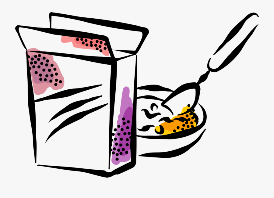 Vector Illustration Of Box Of Cold Breakfast Cereal, Transparent Clipart