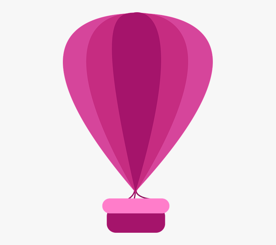 Hot Air Balloon Clipart Light Pink - Animasi Balon Udara Gambar, Transparent Clipart