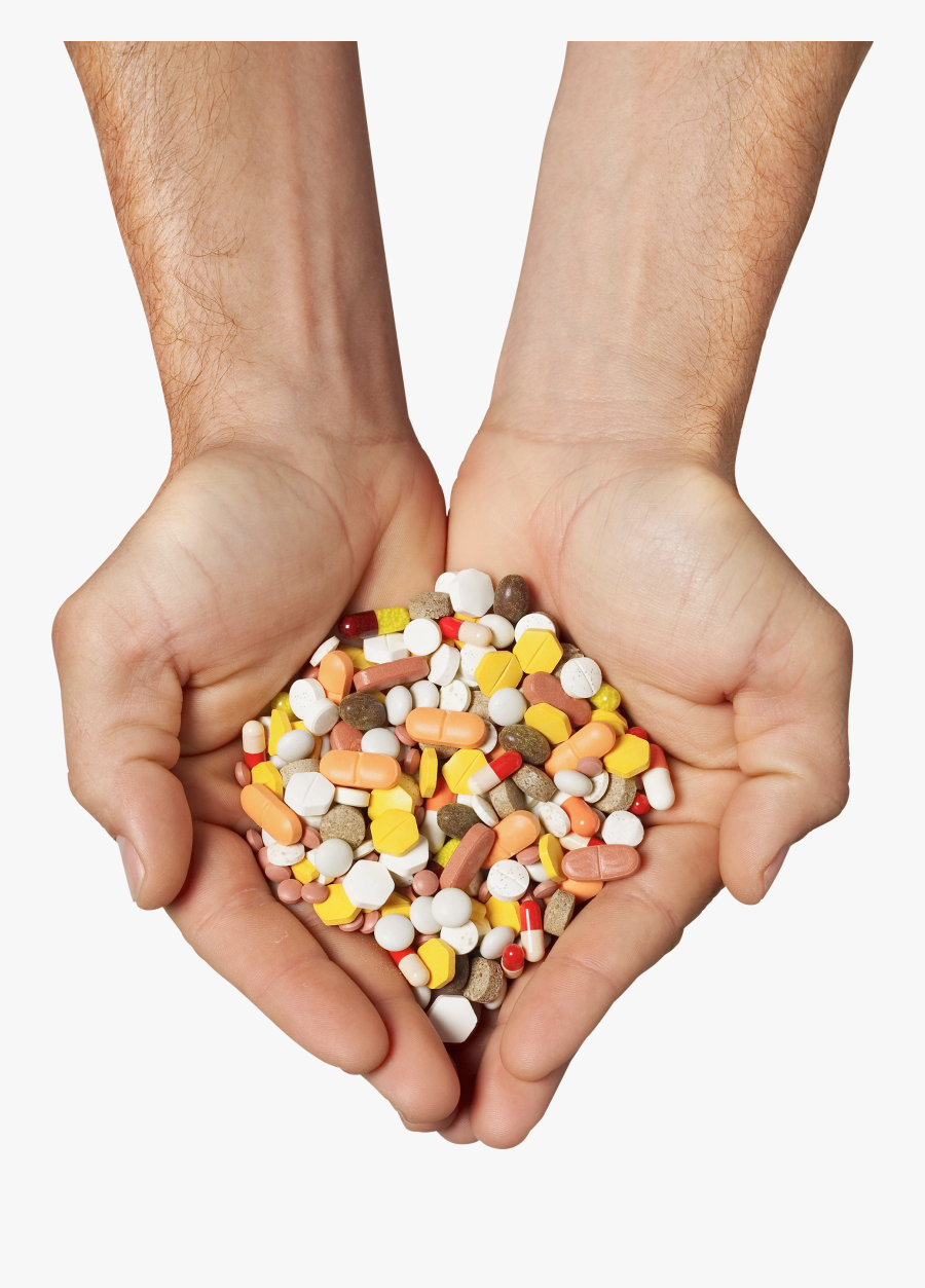 Hand Holding Something Png - Tablet Medicine With Hand, Transparent Clipart