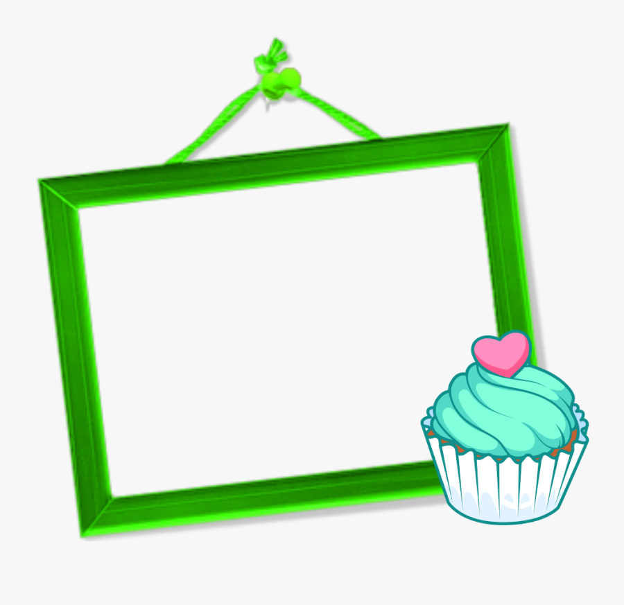 Mq Green Cupcake Frame Frames Border Borders, Transparent Clipart
