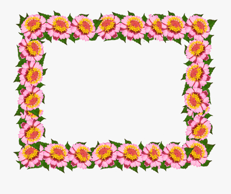 Frame, Border, Pink Floral, Decoration - กรอบ รูป ดอกไม้ สวย ๆ แนว นอน, Transparent Clipart