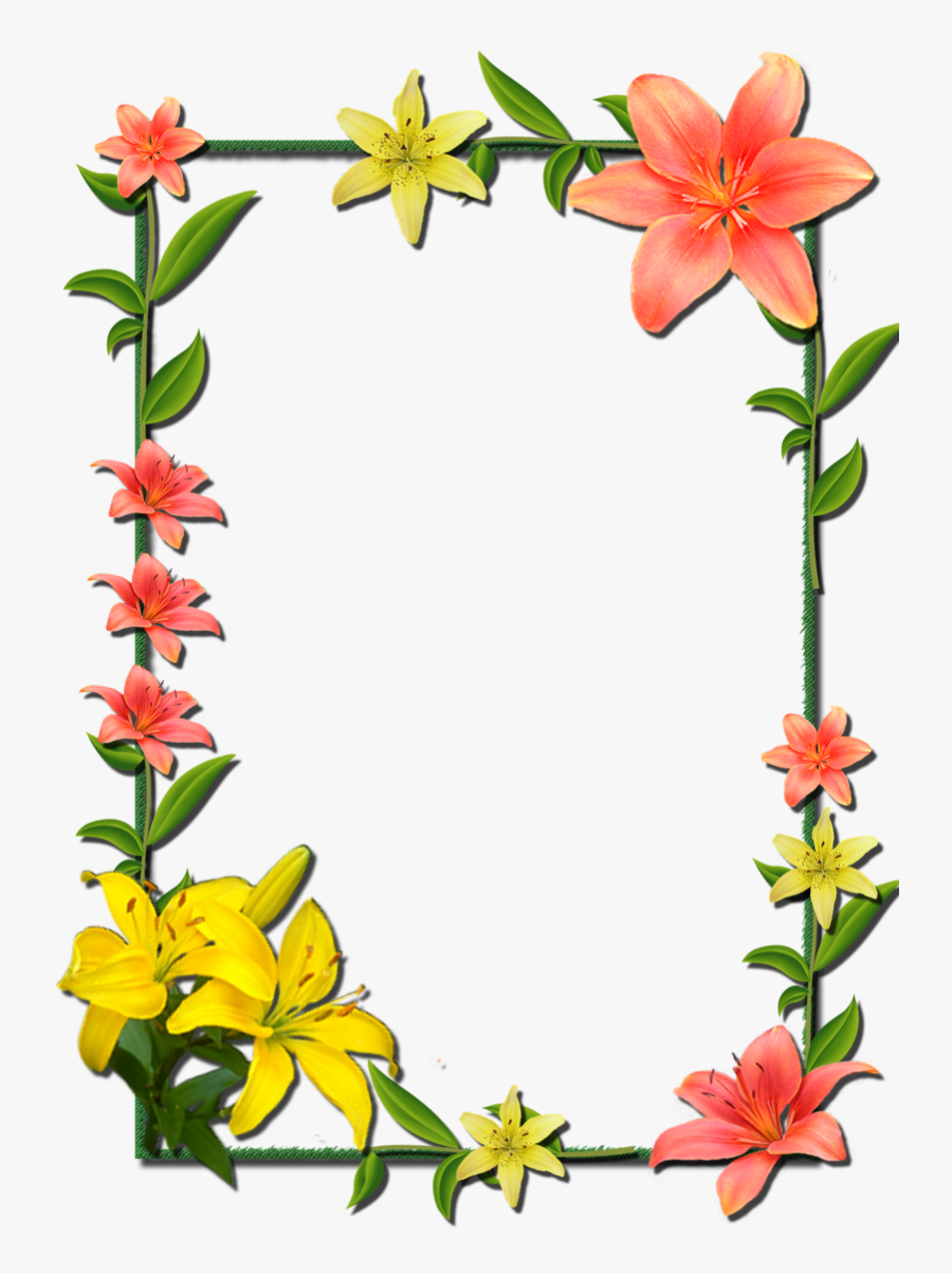 And Picture Flower Frame Frames Borders - Borders And Frames Flowers, Transparent Clipart