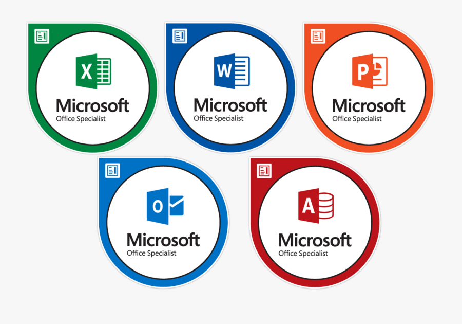 Microsoft Office Specialist Badges, Transparent Clipart