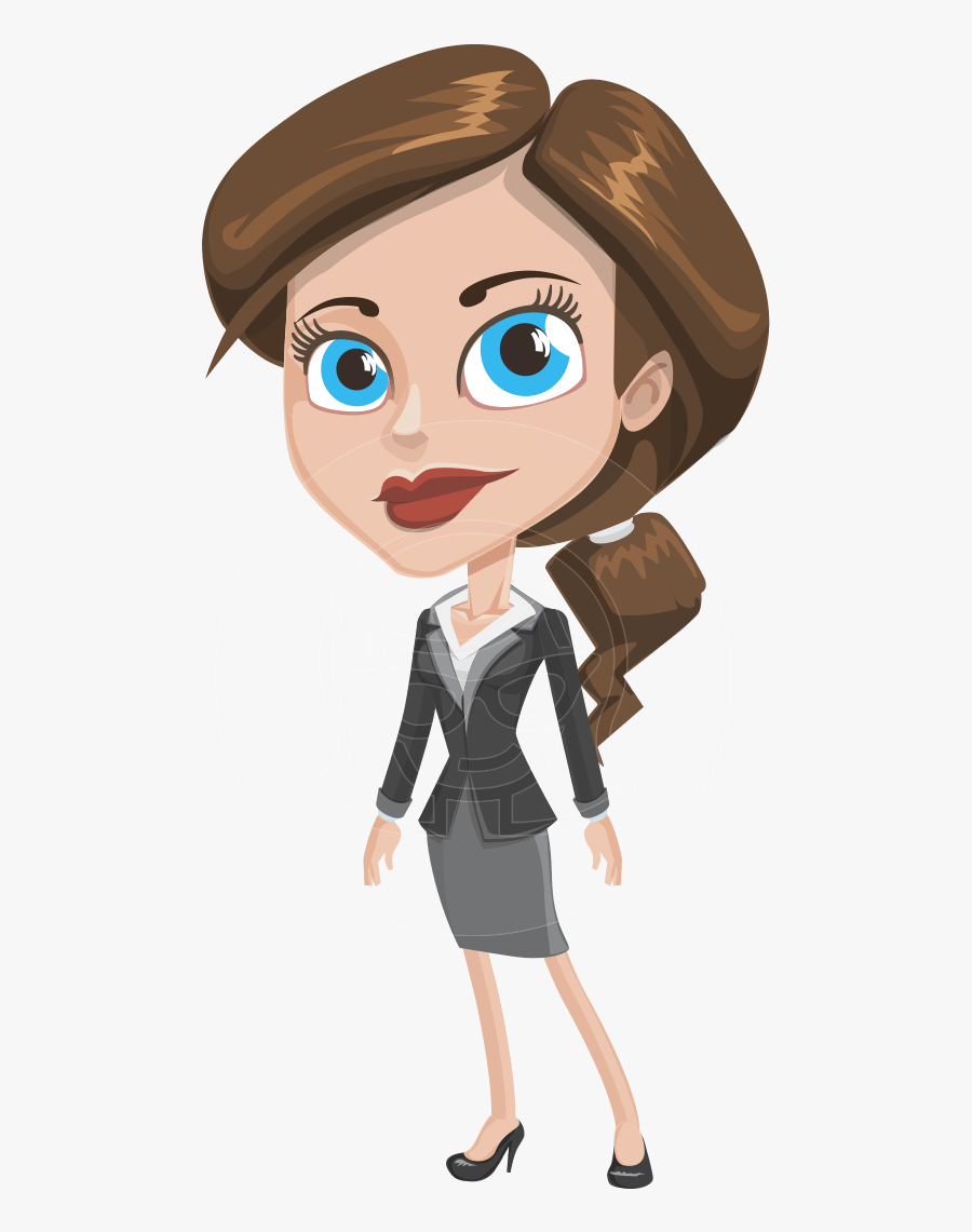 An Attractive Business Woman Prepared As A Fully Functional - Office Lady Cartoon Png, Transparent Clipart