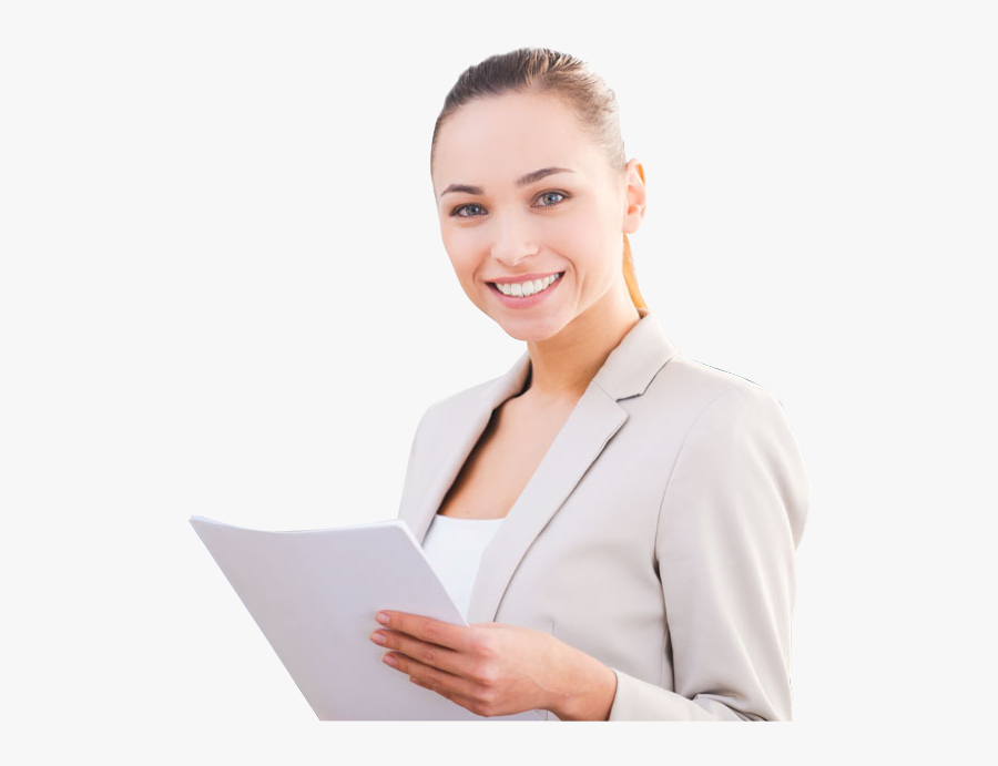 Beautiful Smiling With Tablet - Beautiful Business Woman Smiling, Transparent Clipart