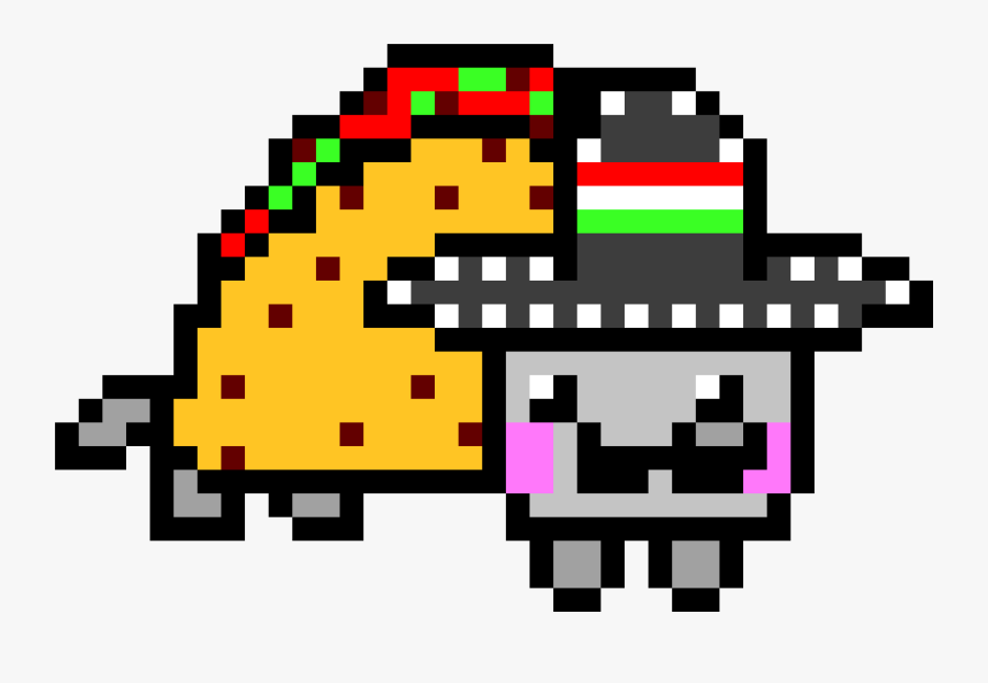 Transparent Taco Clipart - Draw Mexican Nyan Cat, Transparent Clipart