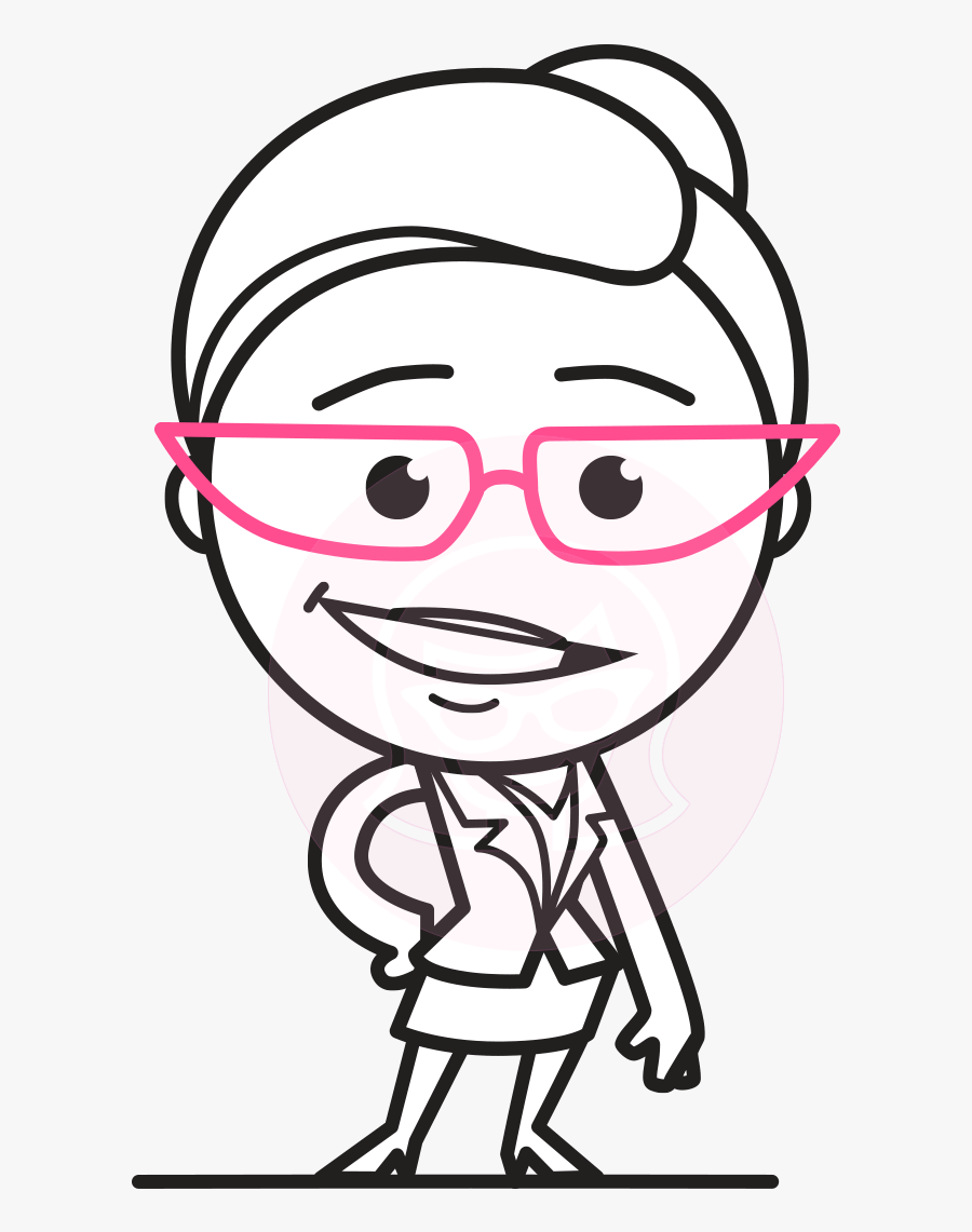 Transparent Professional Business Woman Clipart - Outline Character Of Cartoon, Transparent Clipart