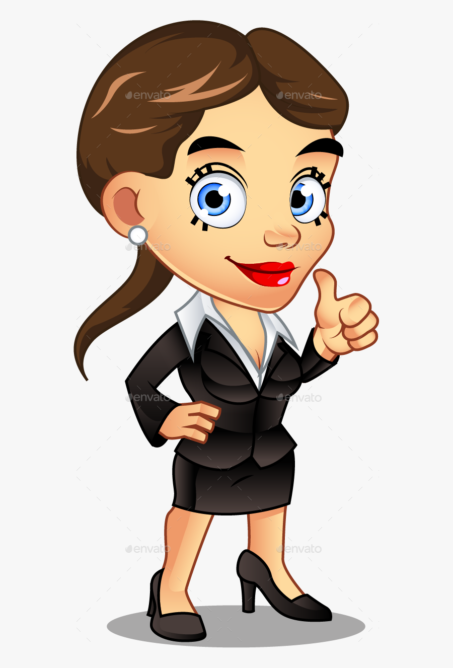 Cartoon Business Woman Mascot, Transparent Clipart