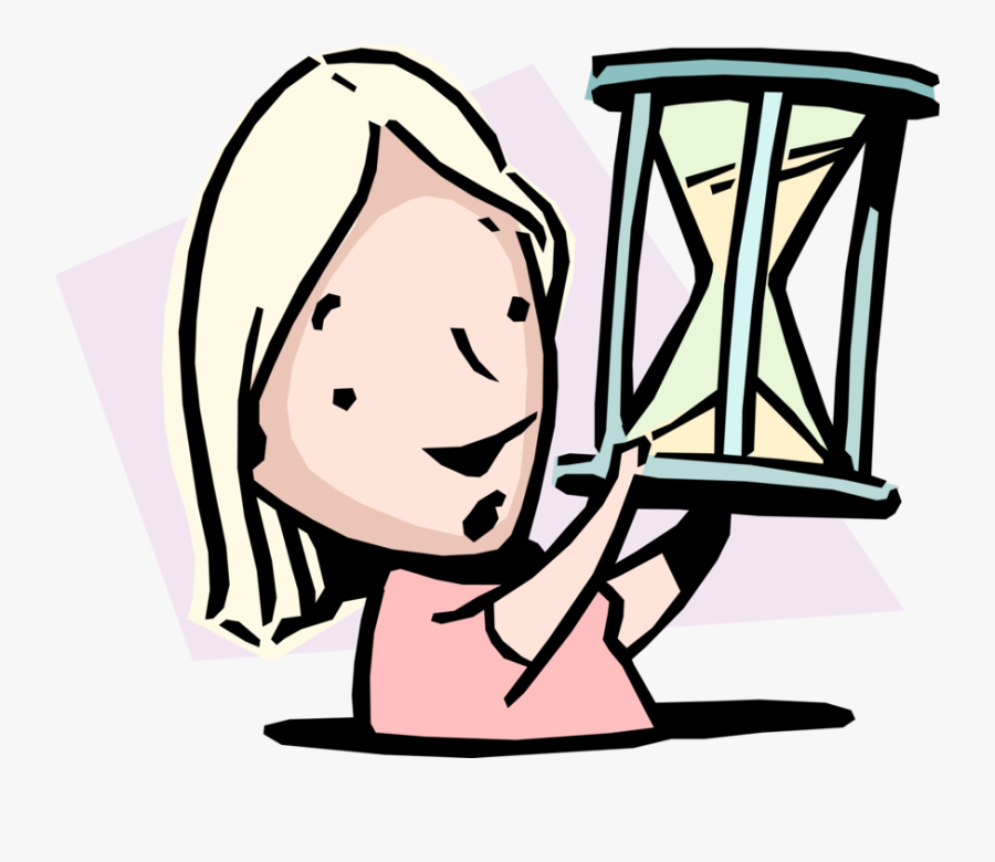 Vector Illustration Of Sands Of Time Idiom Businesswoman, Transparent Clipart