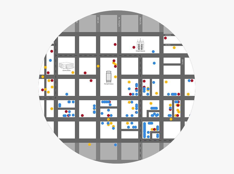 Interactive Map Of Downtown Salt Lake City - Circle, Transparent Clipart