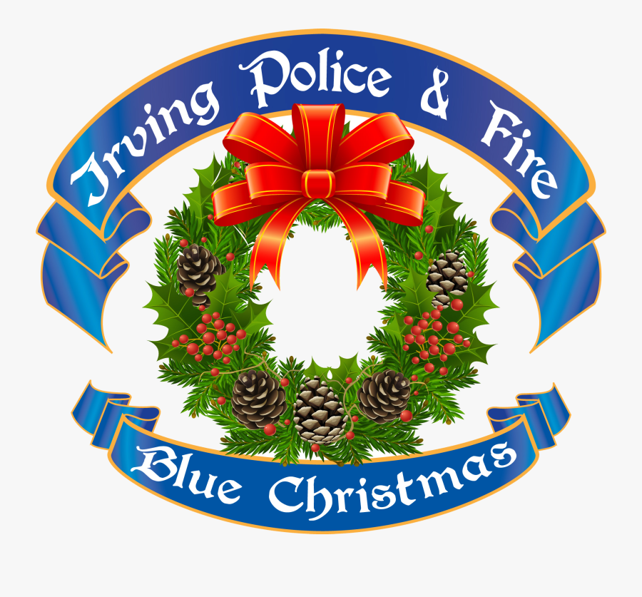 Irving Police & Fire Blue Christmas - Emblem, Transparent Clipart