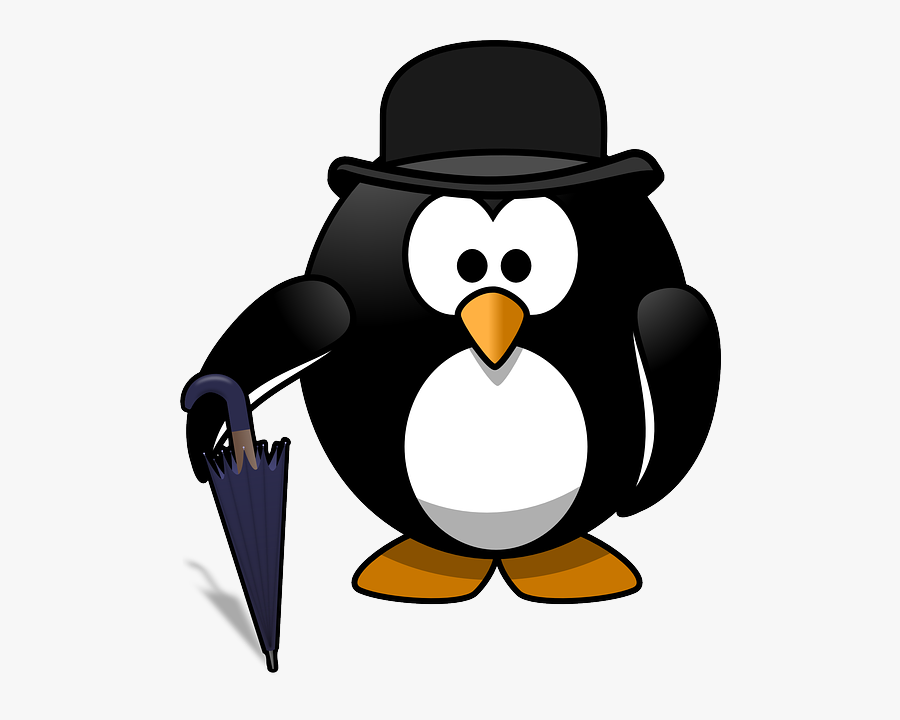 Transparent Handlebar Moustache Png - Cartoon Penguin, Transparent Clipart