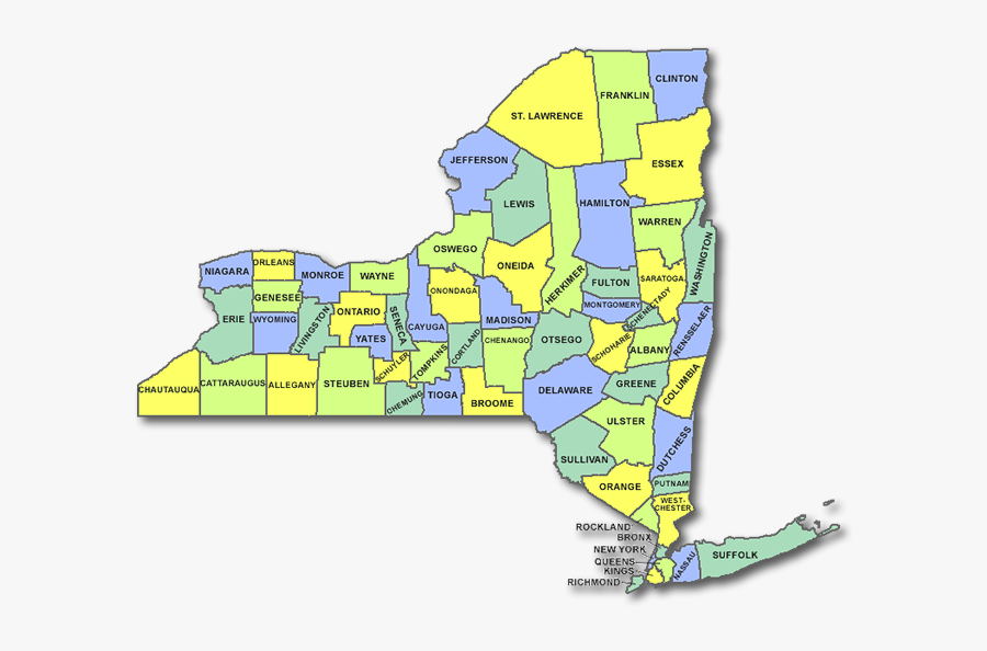 This Is A New York State Map - Utica Ny On Map, Transparent Clipart