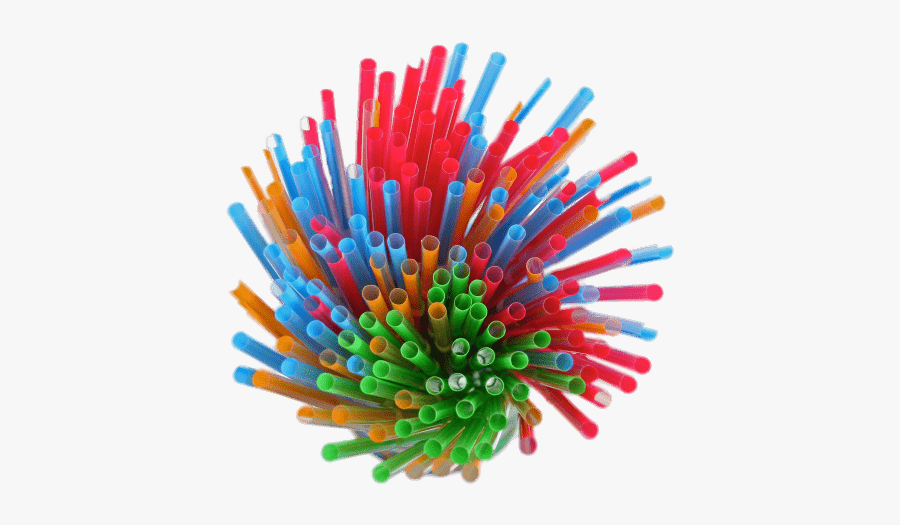 Bunch Of Coloured Straws Top View - Writing Implement, Transparent Clipart