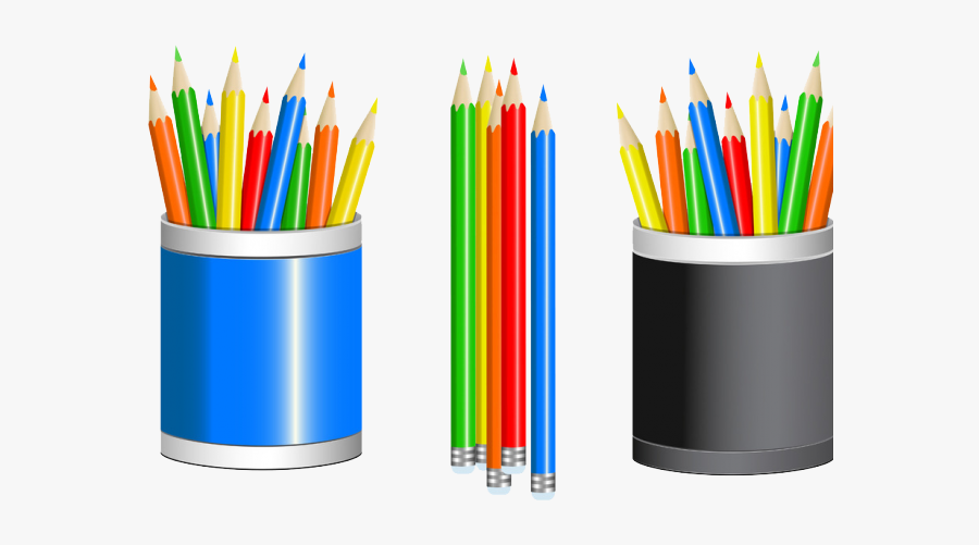 Pencil Clipart Colour - Clip Art Pencil Cup, Transparent Clipart