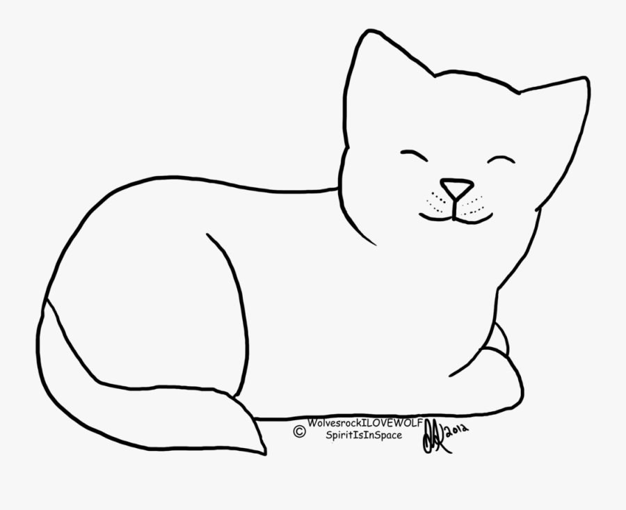 Cat Contest Line Art By Spiritinspace - Cat Yawns, Transparent Clipart