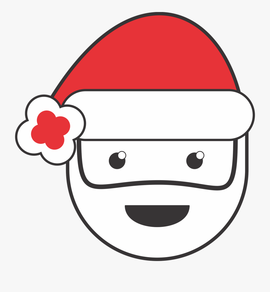 Red Colour Christmas Santa Claus Funny Face, Transparent Clipart