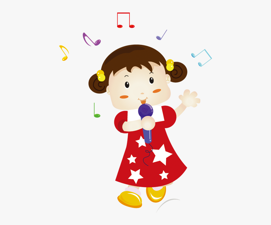 Singing Little Girl Clip - Cartoon, Transparent Clipart