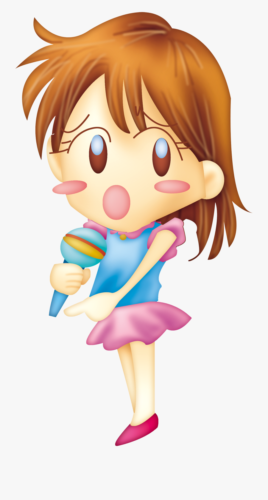 Transparent Girl Singer Clipart - Cartoon, Transparent Clipart