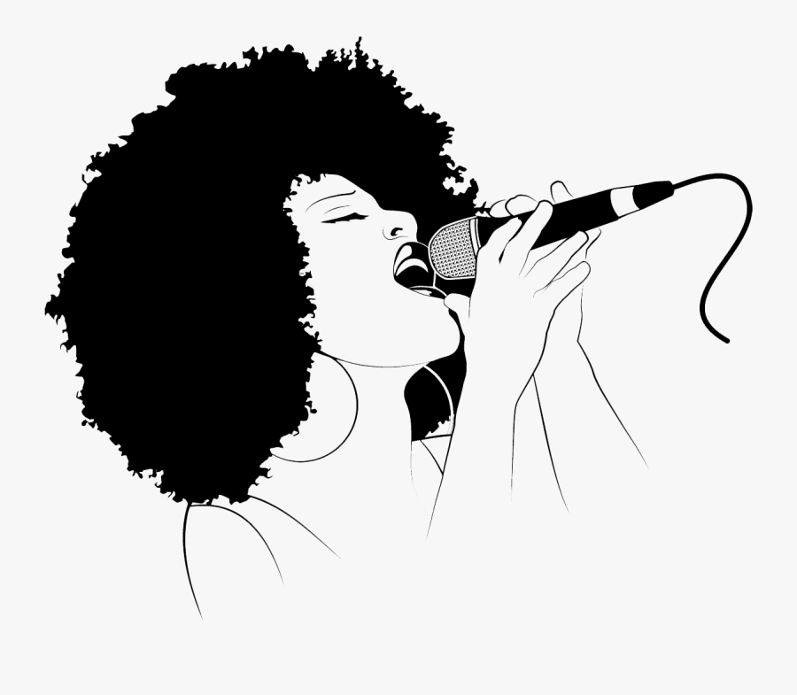 Black Woman Singing Silhouette , Png Download - Black Singer Silhouette, Transparent Clipart