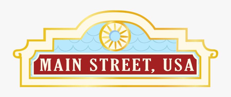 Disneyland Clipart Log - Disney World Main Street Usa Logo, Transparent Clipart